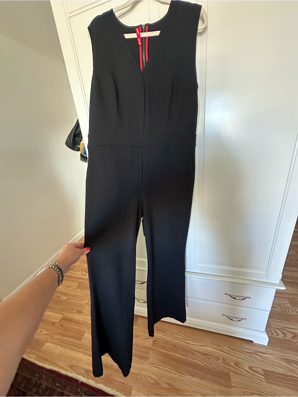 SPANX Black Sleeveless V-Neck Jumpsuit